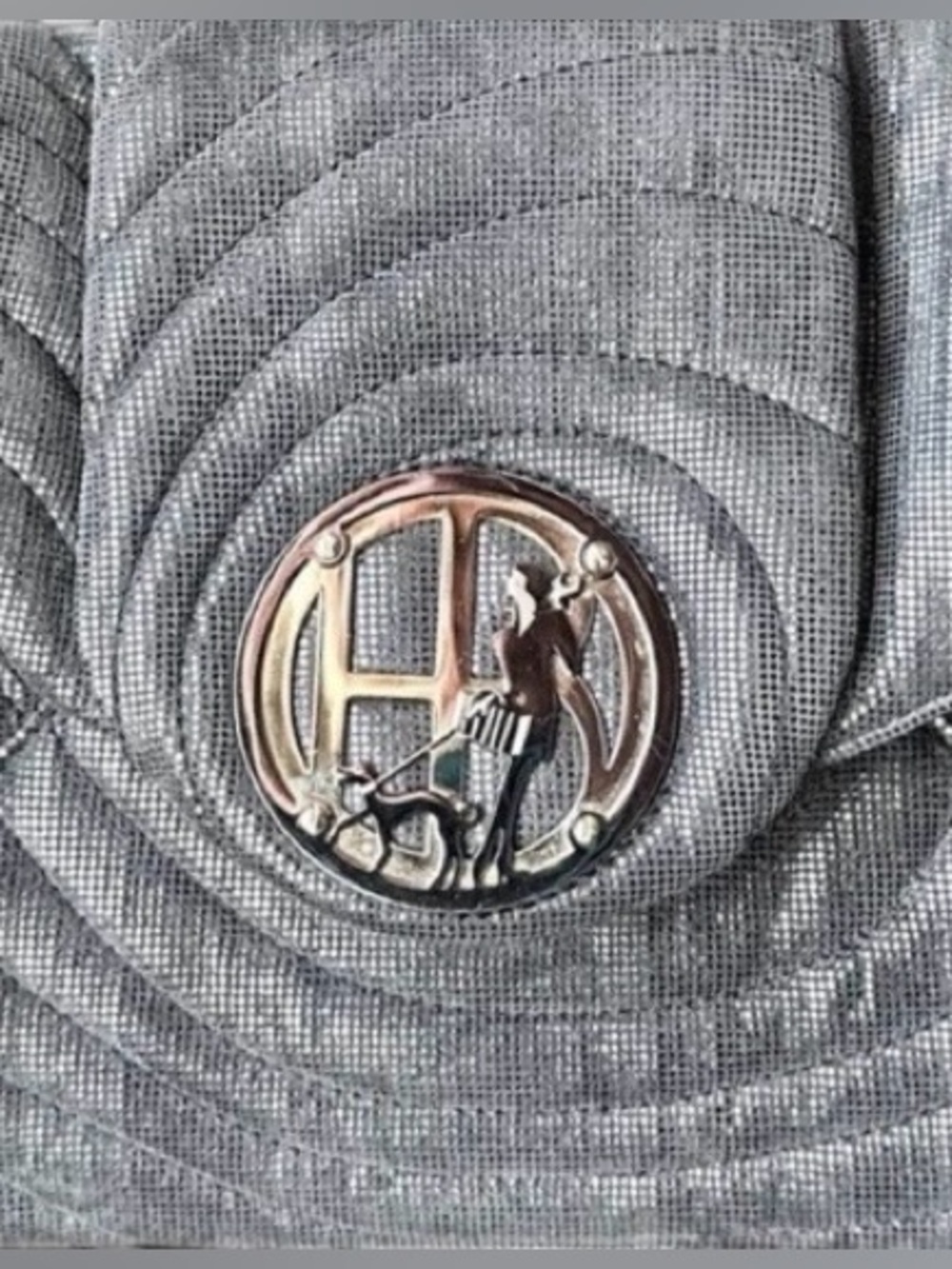Rare Henri Bendel No. 7 Metallic Quilted Girl Dog Shoulder Bag - Picture 5 of 6